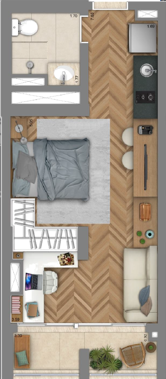 Studio 25 m² Vila Dom Pedro I Rua Salvador Simões São Paulo - 