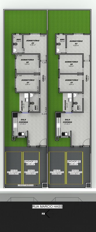 CASA COM 1 SUÍTE MAIS 2 DORMITÓRIOS NO RIO BRANCO - Brusque - 