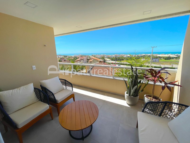 Apartamento Vista mar 112 m² Mobiliado 3 quartos 2 wc 1 vaga. Porto das Dunas - Aquiraz CE Av. Camurupim Aquiraz - 