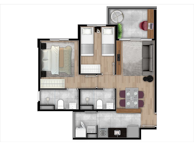 Apartamento 2dorm(1st) com vaga pertinho da estação do Metrô Vila Prudente - São Paulo - 2dorm com suite