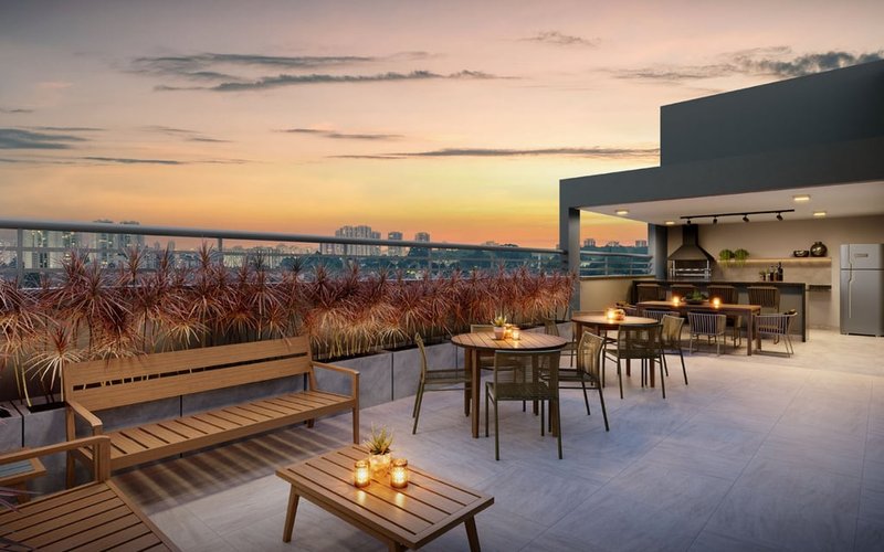 Apartamento Mérito Vila Mascote 1 dormitório 34m² Doutor Djalma Pinheiro Franco São Paulo - Terraco coletivo