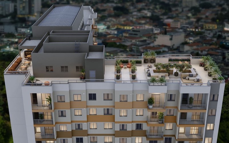 Apartamento Mérito Vila Mascote 1 dormitório 34m² Doutor Djalma Pinheiro Franco São Paulo - Voo de passaro