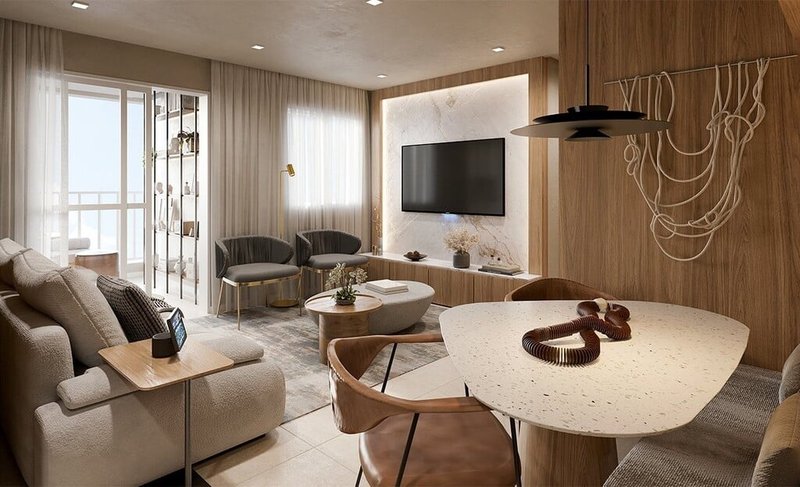 Apartamento Gran Sky 1 suíte 70m² Jericino São Paulo - Living