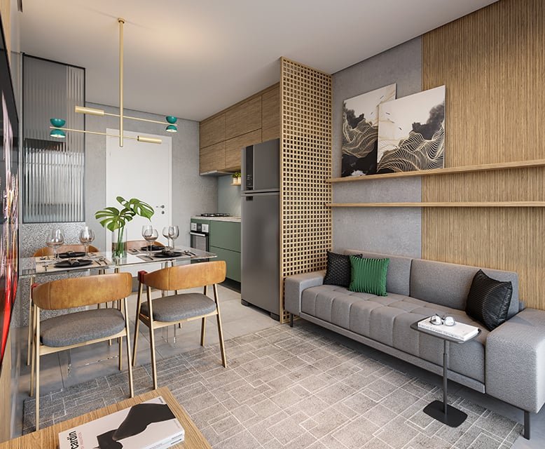 Apartamento Plano&Rio Bonito 2 dormitórios 35m² Olívia Guedes Penteado São Paulo - Living