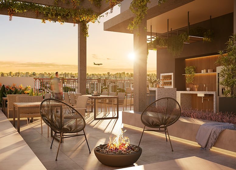 Apartamento Oriz by Plano&Plano - Residencial 39.31m² 2D Dom Manuel São Paulo - Fire place