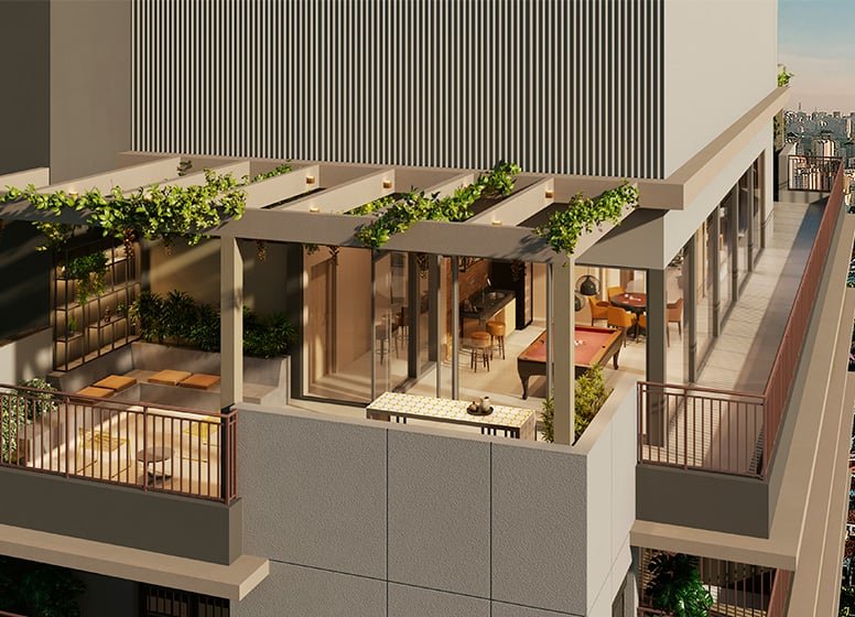 Apartamento Oriz by Plano&Plano - Residencial 39.31m² 2D Dom Manuel São Paulo - Terraco coletivo