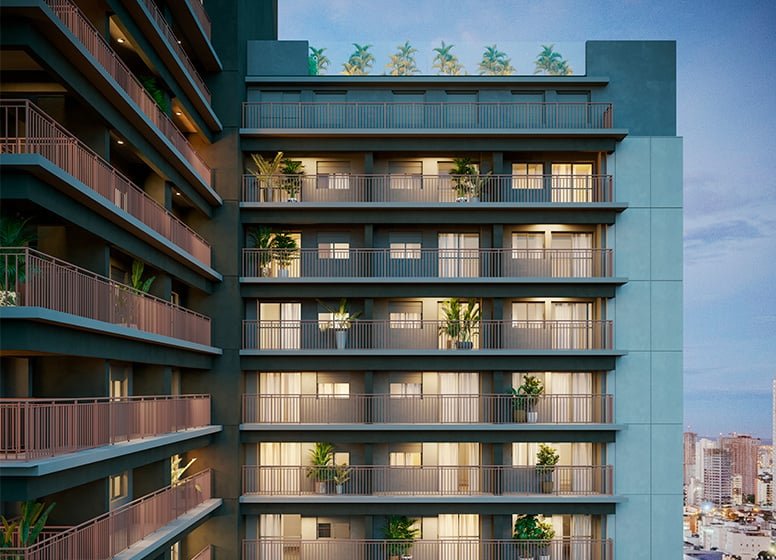 Apartamento Oriz by Plano&Plano - Residencial 39.31m² 2D Dom Manuel São Paulo - Voo de passaro