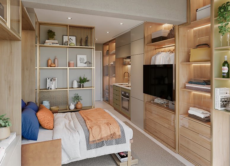 Studio Oriz by Plano&Plano - NR 1 dormitório 22m² Dom Manuel São Paulo - Dormitorio