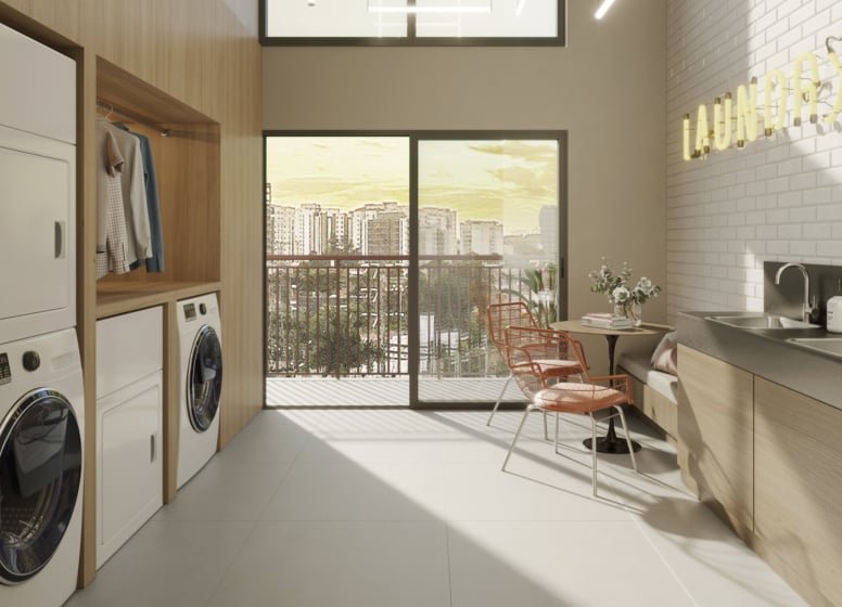 Studio Oriz by Plano&Plano - NR 1 dormitório 22m² Dom Manuel São Paulo - Lavanderia