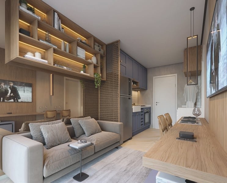 Apartamento Plano&Nova Espraiada 1 suíte 27m² Gutemberg São Paulo - Living