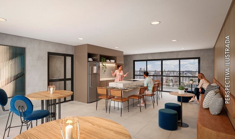 Apartamento Peak Vila Olímpia - Residencial 44.43m² 2D Quatá São Paulo - Espaço gourmet