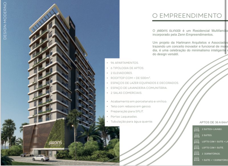 FLAT COM 1 DORMITÓRIO NO SÃO LUÍZ - Brusque - 