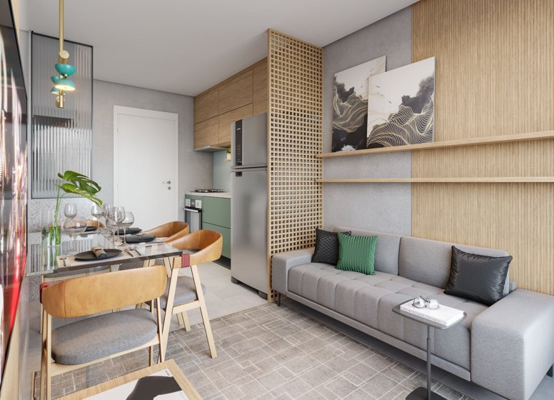 Apartamento Meu Plano&Parque do Carmo Jacarandá 31.71m² 2D Itália Giusti São Paulo - Living