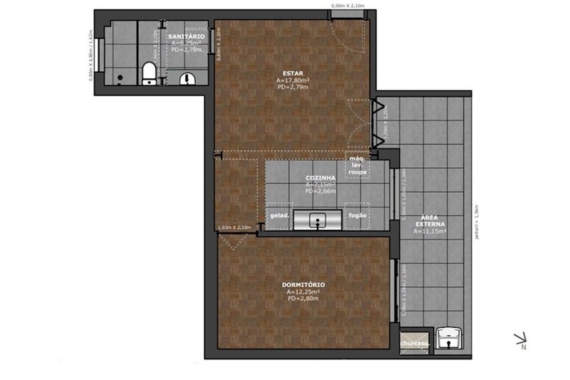 Apartamento SL 324 Apto 612481023-67 1 dormitório 45m² Laurindo Porto Alegre - 