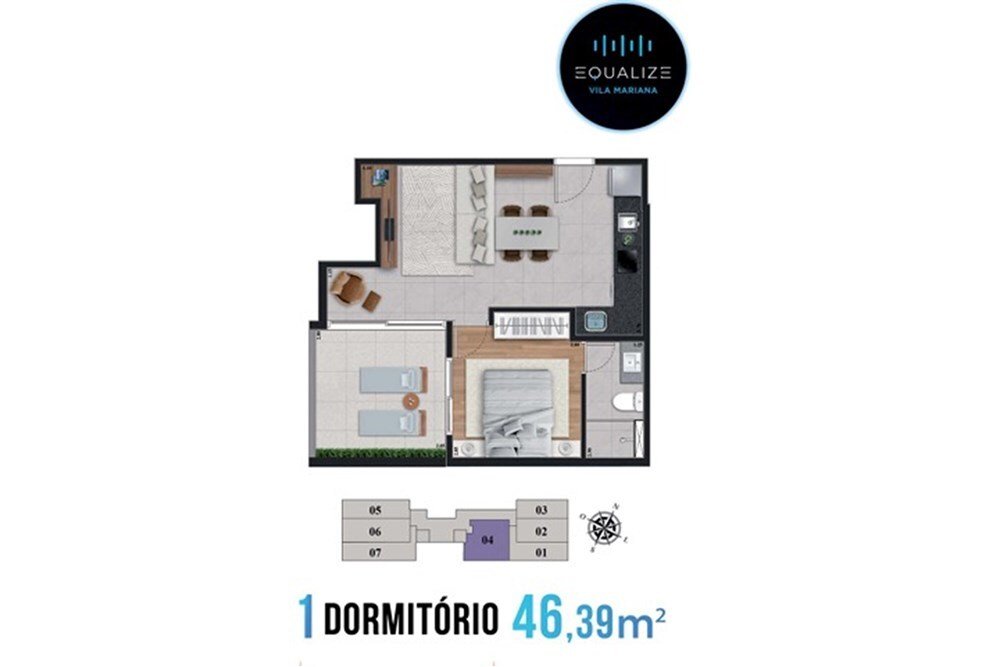 Apartamento à venda com 1 quarto, 37m² - Foto 6