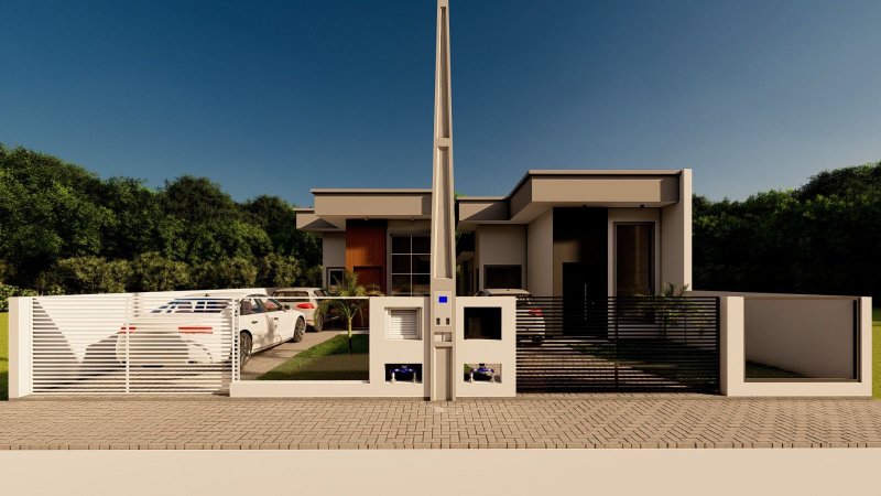 CASA COM 1 SUÍTE MAIS 2 DORMITÓRIOS NO CENTRO - Guabiruba - 