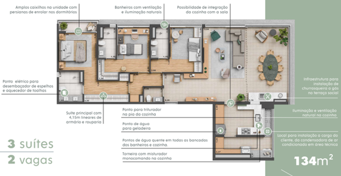 Apartamento à venda com 3 quartos, 134m² - Foto 10