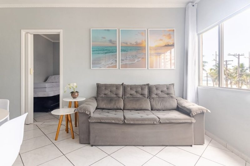 Apartamento com Vista para o Mar Mobiliado Avenida Presidente Kennedy Praia Grande - 