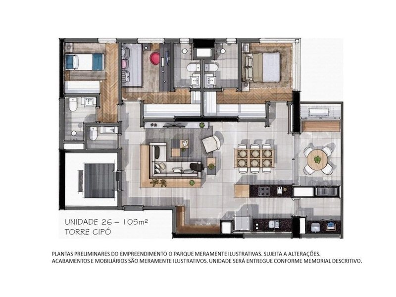 Apartamento a venda - Jardim das Acácias - 1 suíte 105m² Roque Petroni Júnior São Paulo - 