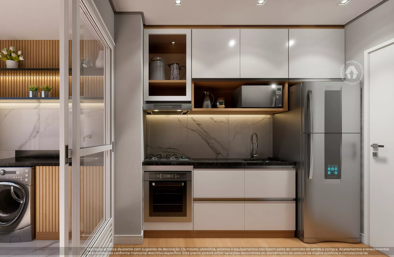 Cobertura Duplex Metrocasa Santo Amaro - Residencial 76.71m² 1D João Alfredo São Paulo - Cozinha