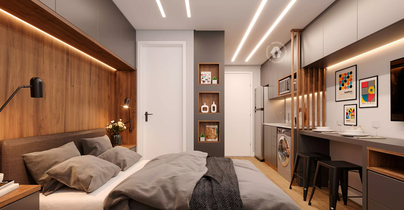 Cobertura Duplex Metrocasa Santo Amaro - Residencial 76.71m² 1D João Alfredo São Paulo - Dormitorio