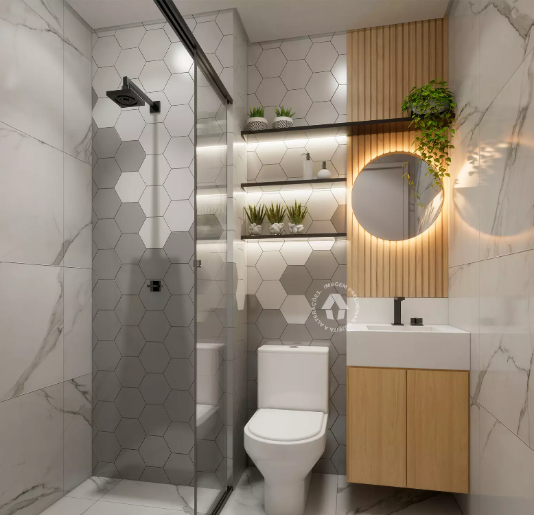 Cobertura Duplex Metrocasa Santo Amaro - Residencial 76.71m² 1D João Alfredo São Paulo - Banheiro