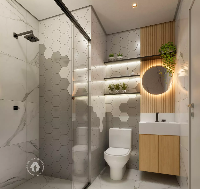 Cobertura Duplex Metrocasa Santo Amaro - Residencial 76.71m² 1D João Alfredo São Paulo - Banheiro