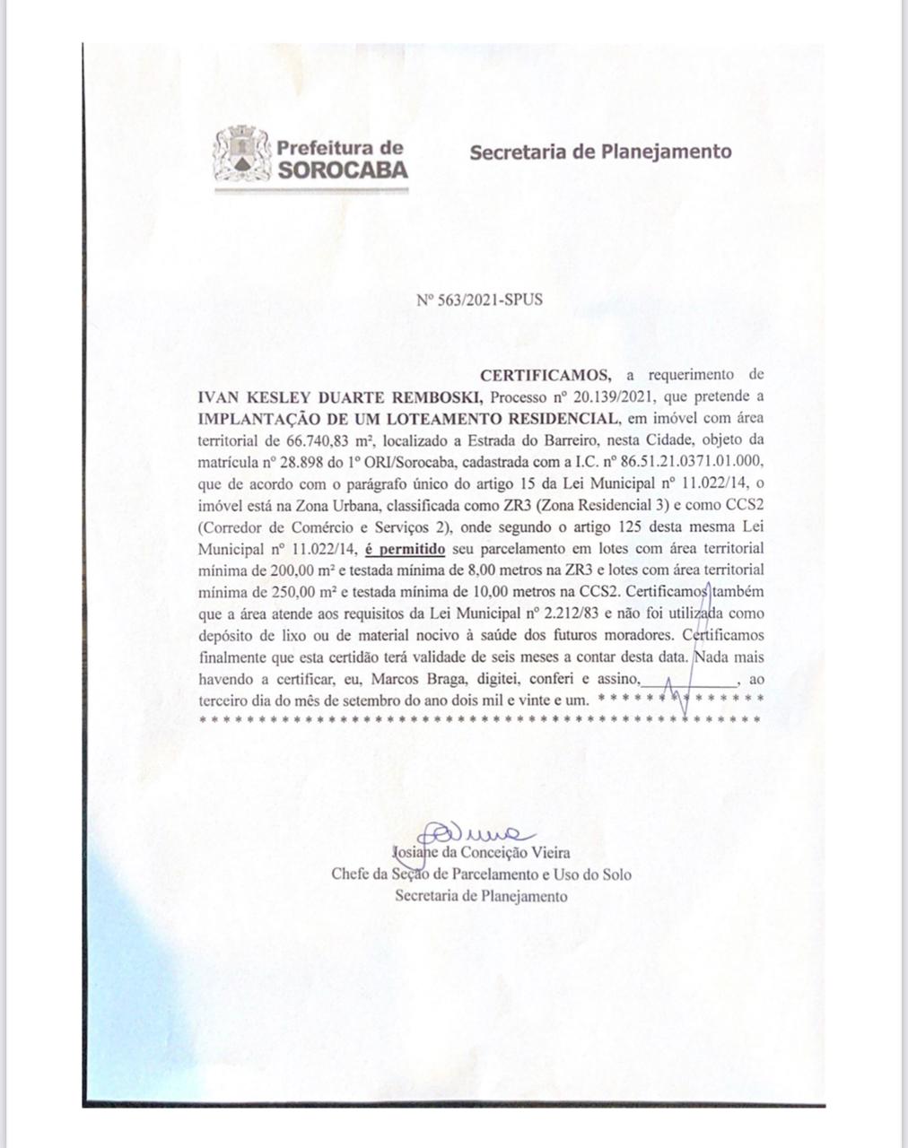 &Aacute;rea &agrave; venda,67.000 m&sup2;-   Estrada do Barreiro - Aparecidinha - Sorocaba - SP Estrada do Barreiro Sorocaba - 