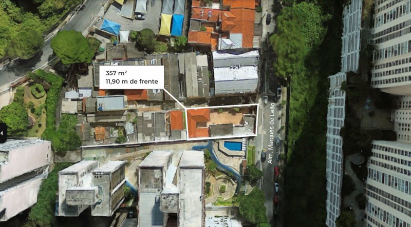 VENDE-SE TERRENO a poucos metros da Avenida Paulista — 357 m² - FRENTE 11,9M Rua Almirante Marques de Leão São Paulo - 
