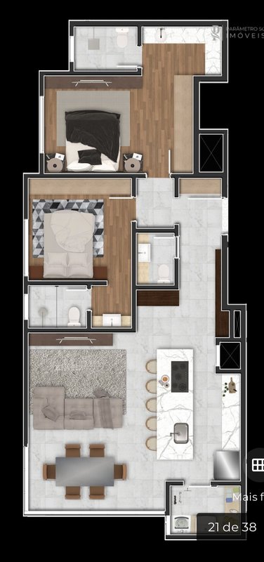 Apartamento com 2 Suítes - Timbó - 