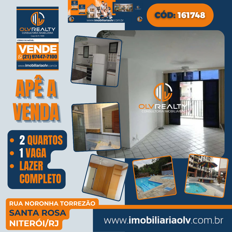 Apartamento à Venda em Santa Rosa – Niterói/RJ | 2 Quartos | Lazer Completo Rua Noronha Torrezão Niterói - 