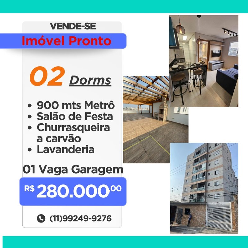 Apartamento 2 dormitório próximo ao Metro Patriarca com vaga pronto para morar Rua Catrimani São Paulo - 