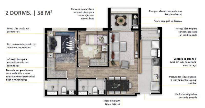 Lançamento Apartamento Vision Colinas com 2 Dormitórios - São José dos Campos - 