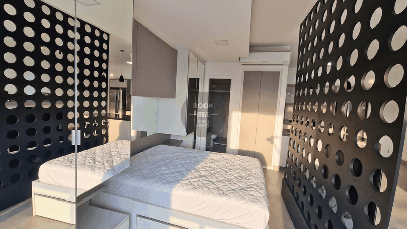 Studio mobiliado de frente com o mar! Avenida Presidente Wilson Santos - 