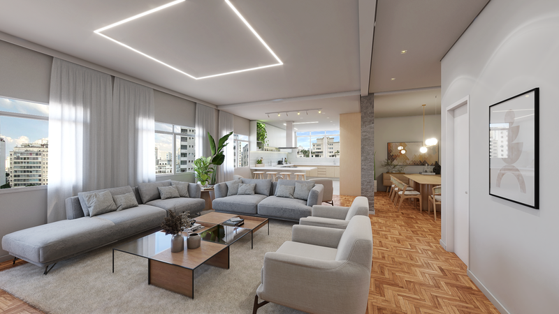 Apartamento em Higienópolis com 230m² 3 dorm 1 suíte 2 vagas Rua Maranhão São Paulo - 