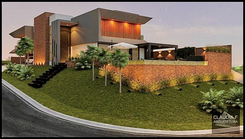 Terreno Exclusivo à Venda – Frente para o Lago | 1.000m² | Esquina | Aclive com Vista Priv Estrada Ferroviário João de Oliveira Sorocaba - Vista total da fachada do projeto