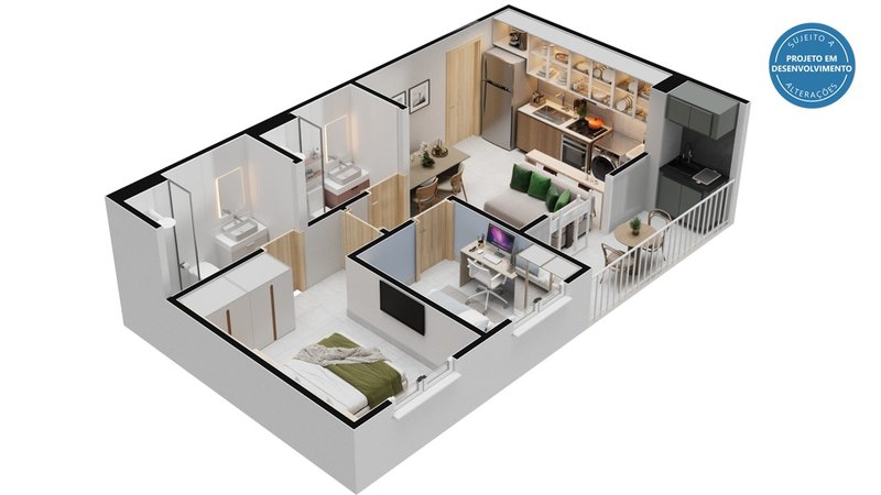Reserva Aldeprime - Apartamento com 2 quartos Suíte e Varanda Gourmet no Aldebaran - Maceió - 