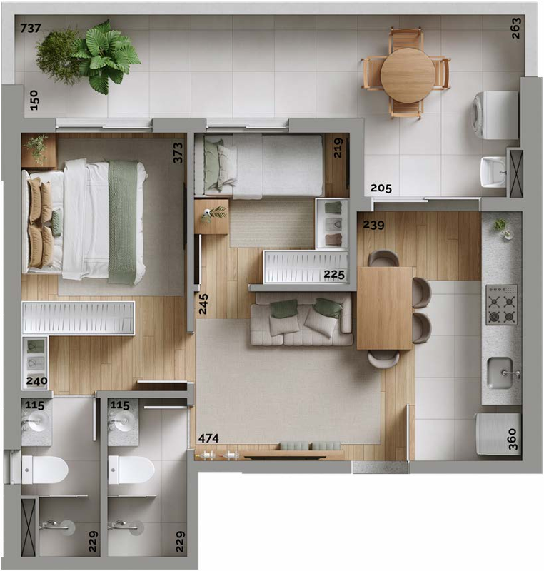 APARTAMENTO À VENDA NO NOVO MUNDO COM 2 QUARTOS E 1 VAGA DE GARAGEM Avenida República Argentina Curitiba - 