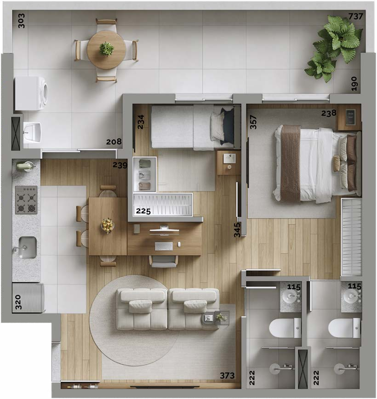 APARTAMENTO À VENDA NO NOVO MUNDO COM 2 QUARTOS E 1 VAGA DE GARAGEM Avenida República Argentina Curitiba - 