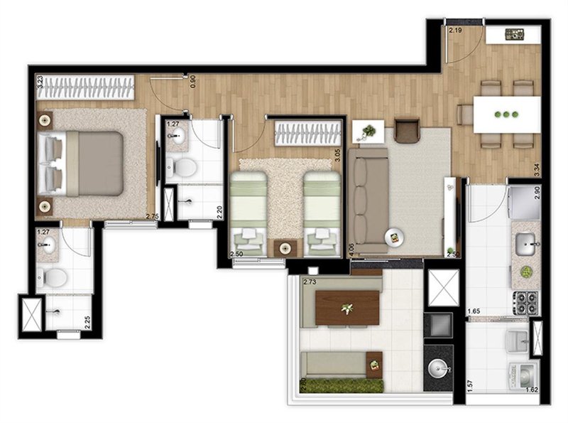 Apartamento À VENDA, 69m - 2 Dorm. 1 Suíte - R$ 884.000 - Cond.United Home -Barra Funda SP Avenida Thomas Edison São Paulo - 