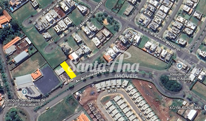 Terreno comercial à venda | 387 m² | R$ 465.784,00 | Villa D´Áquila | Piracicaba/SP - Piracicaba - Localização