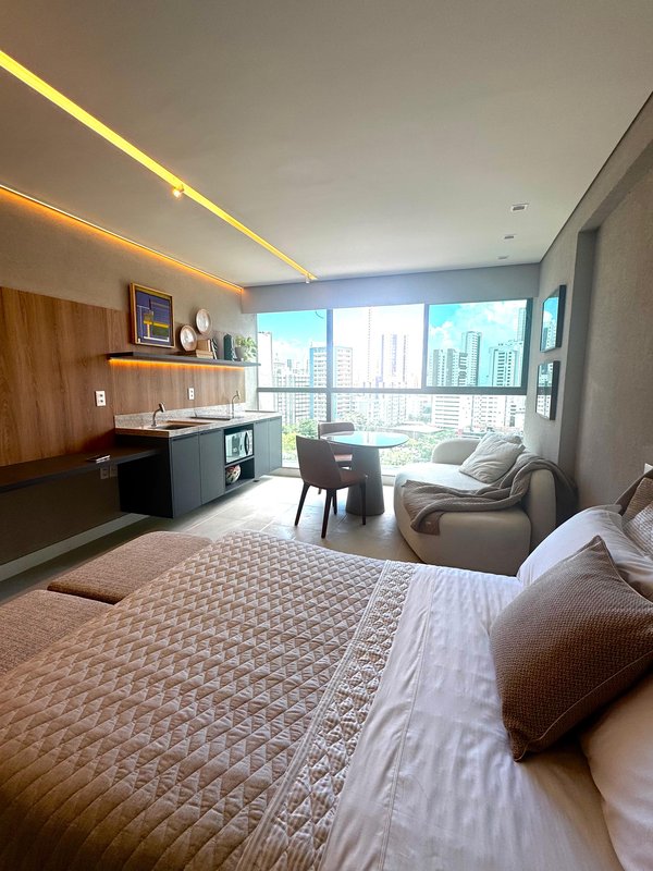 Studio e apartamentos de 01 e 02 quartos. 28,19m² a 48,12m². Nascente Rua Visconde de Jequitinhonha Recife - 