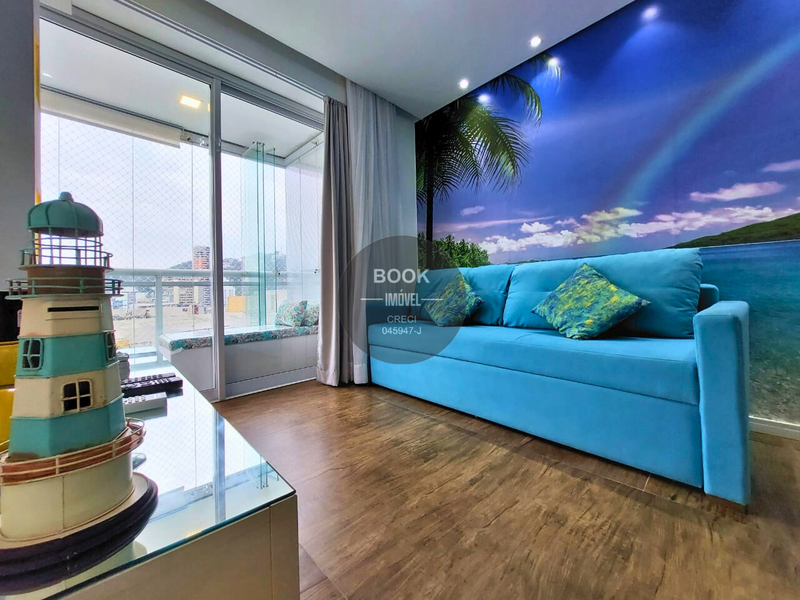 Apartamento encantador com vista mar em condomínio na orla! Avenida Presidente Wilson Santos - 