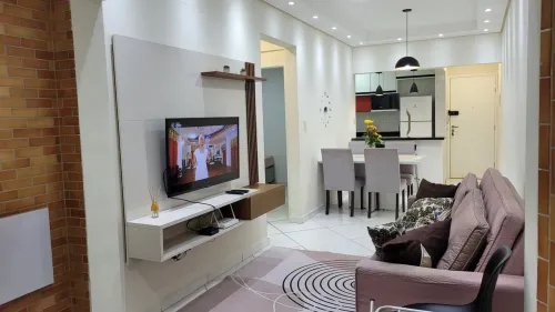 Excelente apartamento mobiliado com 02 dormitórios para locação - Praia  Grande - SP Rua Oceânica Amábile Praia Grande - 