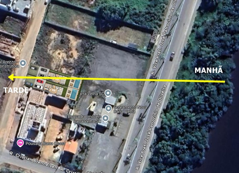Rua pavimentada, em bairro alto padrão Casa 2 Rua Eugênio Antônio Ribas Barra Velha - Posição Solar