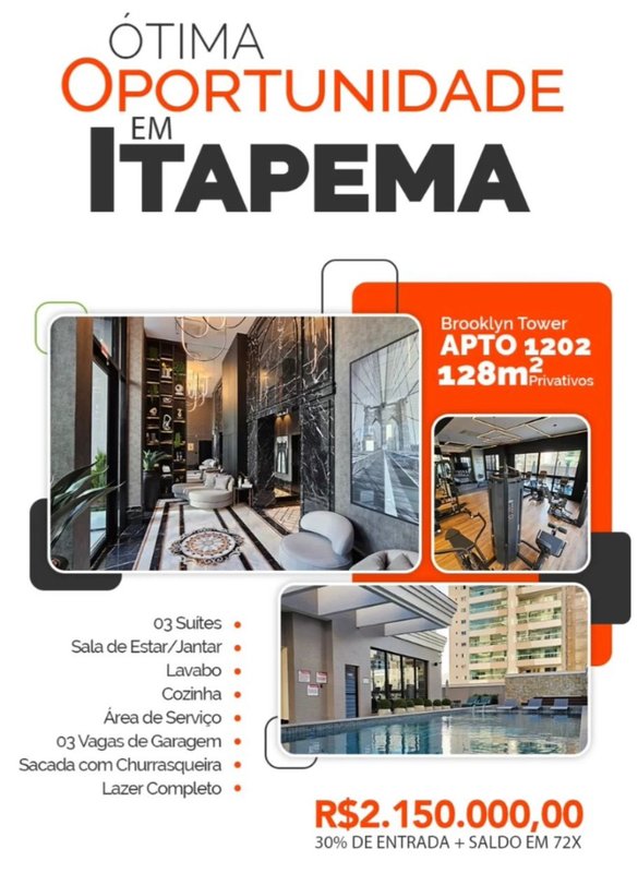 APARTAMENTO COM 3 SUÍTES EM ITAPEMA - Itapema - 
