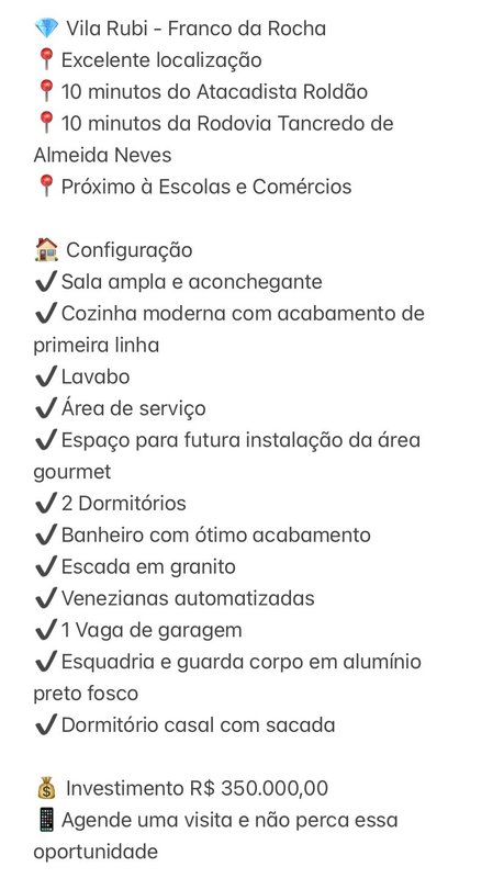 LINDA CASA NA VILA RUBI - Franco da Rocha - 