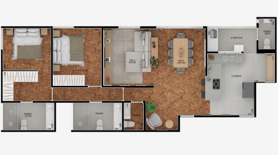 Apartamento 110m² na Bela Vista 2 dorm 1 suíte 1 vaga Alameda Ribeirão Preto São Paulo - 
