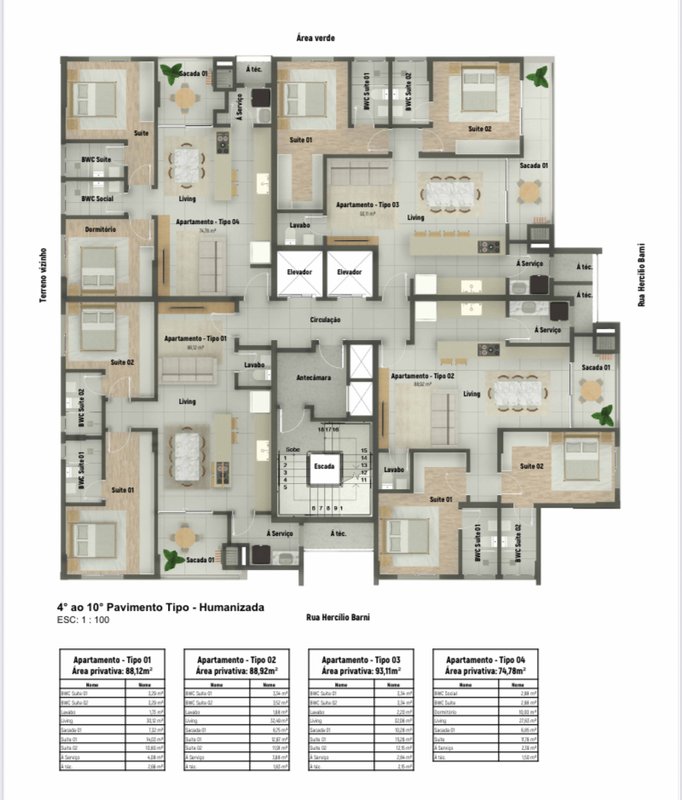 APARTAMENTO COM 1 SUÍTE MAIS 1 DORMITÓRIO NO SOUZA CRUZ - Brusque - 