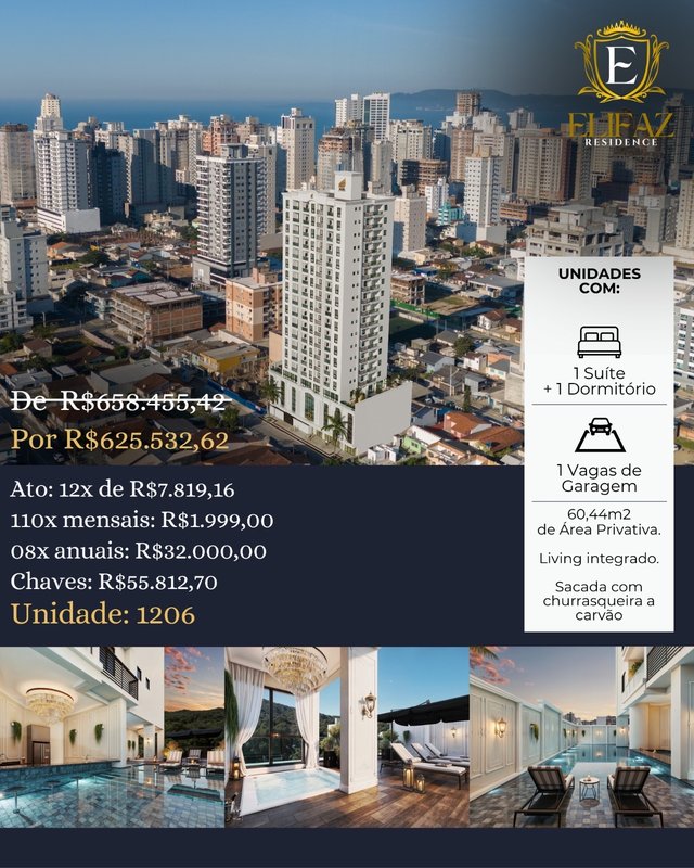 APARTAMENTO COM 1 SUÍTE MAIS 1 DORMITÓRIOS EM ITAPEMA - Itapema - 